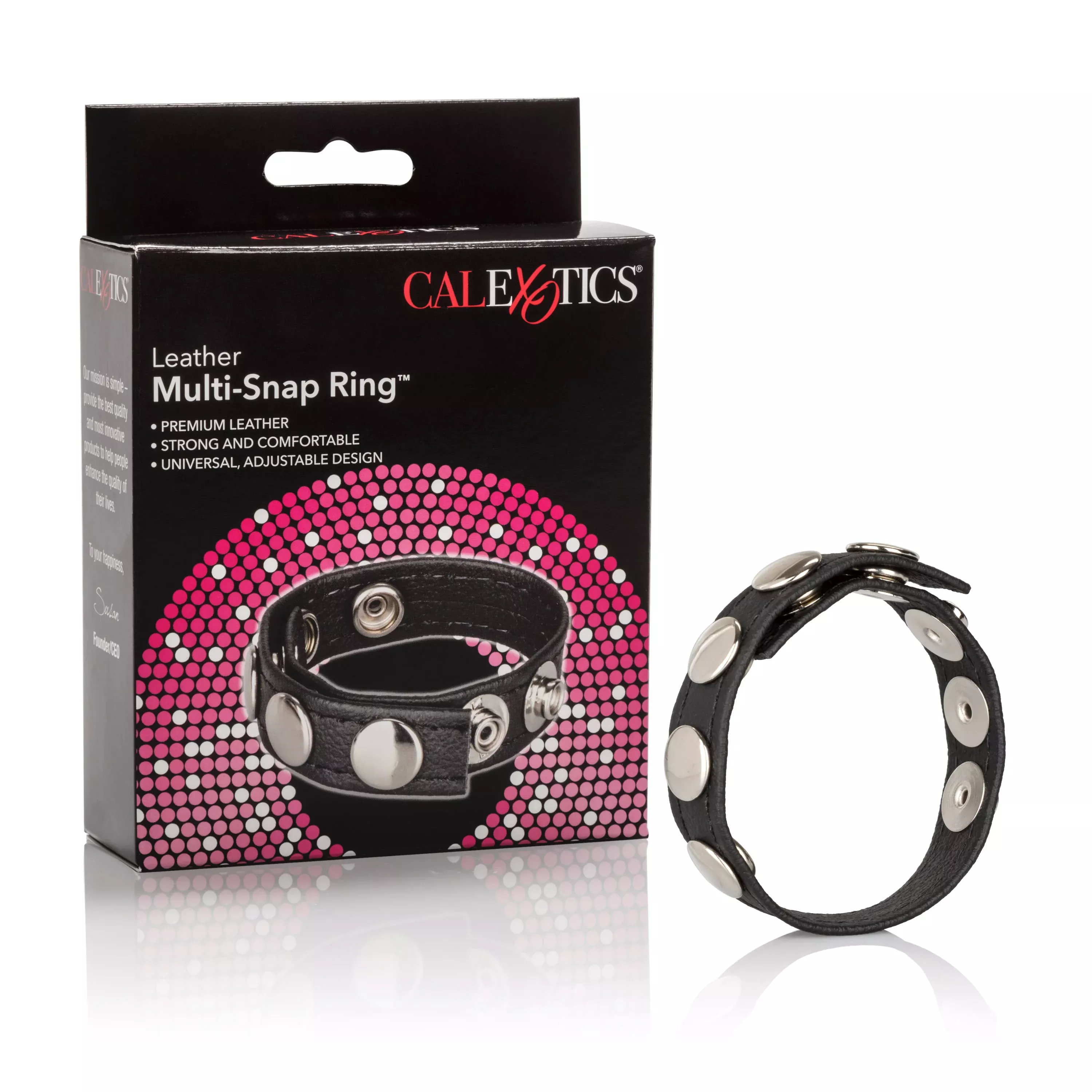 CalExotics Leather Multi-Snap Cockring