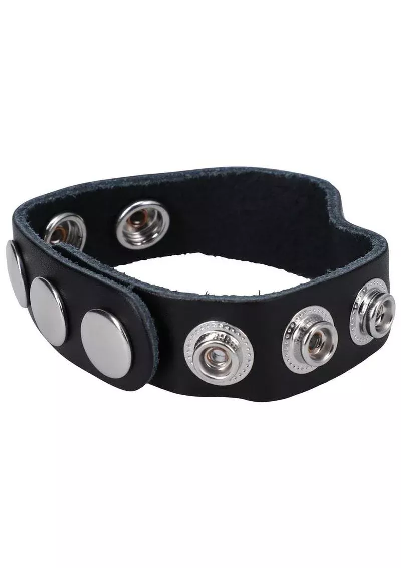 Rock Solid Leather 3-Snap Adjustable Cock Ring