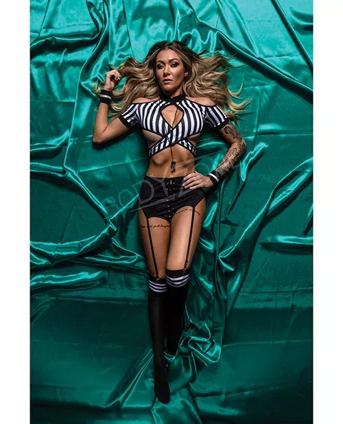 Role Play Risque Referee 6 Pc Set Black/white